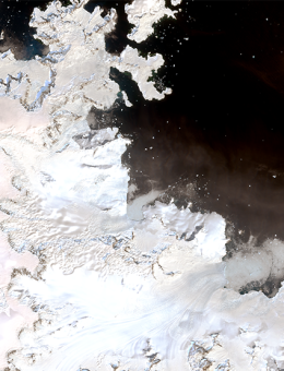 Image satellite d'un glacier